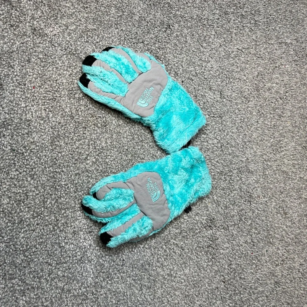 The North Face youth‎ girls Fleece Gloves Teal Black Size M denali thermal